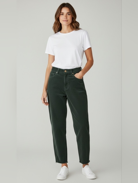 ASOS Denim - ASOS DESIGN Corduroy barrel leg trouser in Dark Green